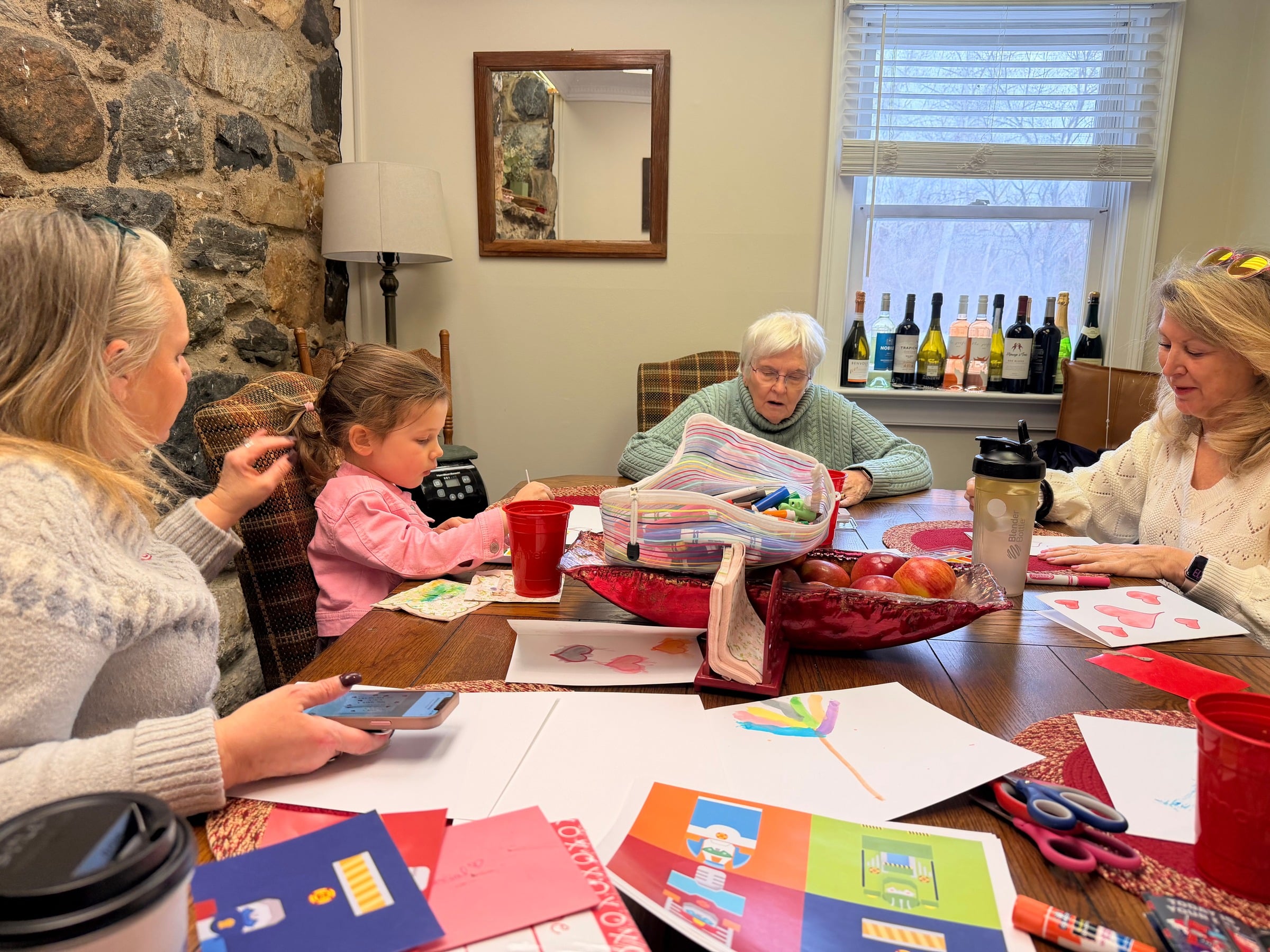 A creative activity bringing children and older adults together